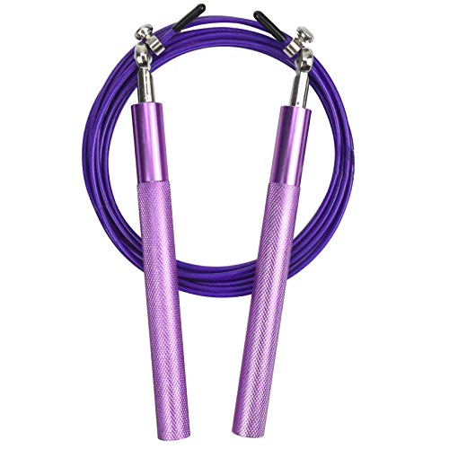 Chstarina Cuerda para Saltar, cuerda saltar crossfit con Ajustable Asa Antideslizante, Comba de Boxeo Speed Rope para Hombre y Mujer, para Fitness Boxeo HIIT (púrpura)