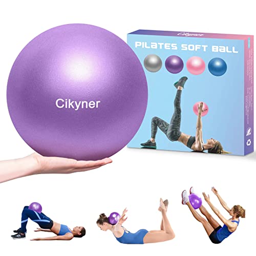 Cikyner Pelota Pilates Blanda, Pelota de Ejercicio pequeña 23-25cm Mini Pelota de Gimnasia con Pajita Inflable Adecuado para Pilates, Yoga, Entrenamiento de Cuerpo Completo y Mejora del Equilibrio