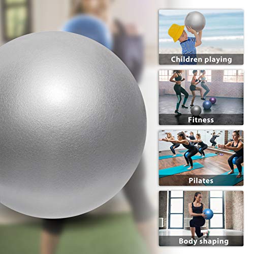 Cikyner Pelota Pilates Blanda, Pelota de Ejercicio pequeña 23-25cm Mini Pelota de Gimnasia con Pajita Inflable Adecuado para Pilates, Yoga, Entrenamiento de Cuerpo Completo y Mejora del Equilibrio