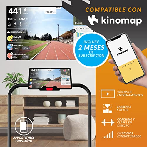 Cinta de Caminar Kick Lite de Bluefin Fitness/Cinta de Correr Bajo Mesa/Ideal para el hogar y Plegable/Cintas de Correr Compactas/con Kinomap/Ligera y con Manillar Plegable