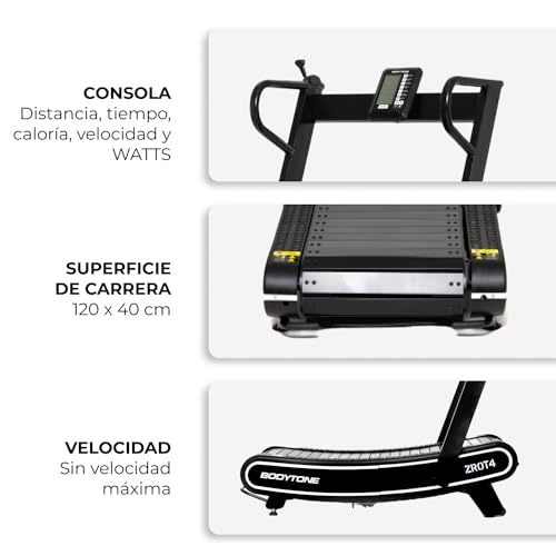 Cinta de Correr Curva Plegable Pantalla LCD. Maquina de Correr Plegable con Resistencia magnética y Velocidad Ajustable hasta16km/h - Bodytone ZROT4