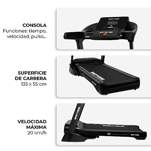 Cinta de Correr Plegable Conectividad con App, Pantalla LCD, MP3 y Altavoces - 109 Programas. Cinta de Andar Velocidad Ajustable hasta 20 Km/H - Bodytone DT21 Plus