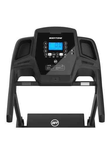 Cinta de Correr Plegable Conectividad con Apps, MP3, Pantalla LCD, Altavoces y 12 Programas. Cinta de Andar Velocidad Ajustable hasta 14 Km/H - Bodytone DT14 Plus