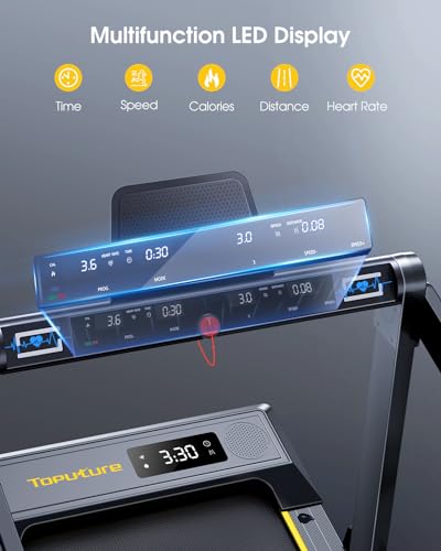 Cinta de Correr Plegable Hogar 2 en 1, Dual LED Pantalla, 2.5HP Cinta de Correr Silenciosa, 16KM/H, Bocina Bluetooth, Frecuencia Cardíaca,12 Modos, App y Control Remoto Inalámbrico