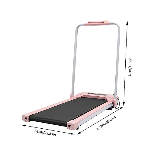 Cinta de correr plegable para el hogar, pantalla LED de 500 W, almohadilla de caminar ultraplana bajo el escritorio, resistente y duradera, 0,8 – 10 km/h, con alfombrilla antideslizante para el hogar,