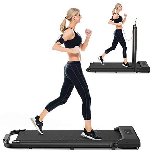 Cinta de Correr Plegable,10 km/h Peso máximo 120 Kg,Superficie de Carrera 42x110cm Pantalla LCD +Control Remoto,máquina para Caminar y Correr para Ejercicio físico en el hogar (Negro)