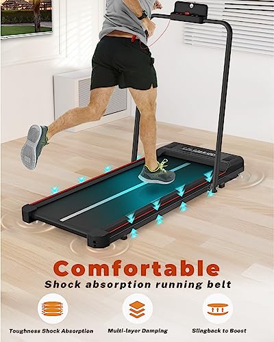 Cinta de Correr Plegable,10 km/h Peso máximo 120 Kg,Superficie de Carrera 42x110cm Pantalla LCD +Control Remoto,máquina para Caminar y Correr para Ejercicio físico en el hogar (Negro Azabache)