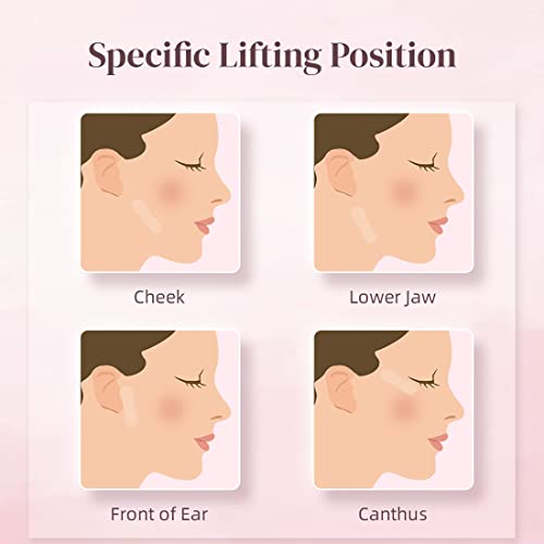 Cinta de Estiramiento Facial Invisible,DOKONIMO Face Lifting Tape, Cinta Levantadora de Cara Invisible para Maquillaje Efecto Lifting,40 Pcs Tiras para Estirar la Piel de la Cara para Doble Mentón