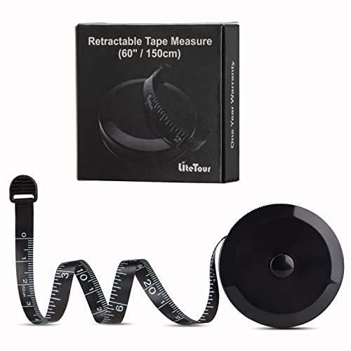 Cinta métrica la cinta métrica para la medición del cuerpo pequeña cinta métrica de costura para sastres 60 Inch 150 cm Negro