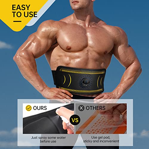 Cinturon Electroestimulador Abdominales, Electroestimulador Muscular Abdominales, USB Recargable EMS Cinturón Muscular Abdominal, Ponte en Forma Fácilmente en Casa (Hombres/Mujeres)