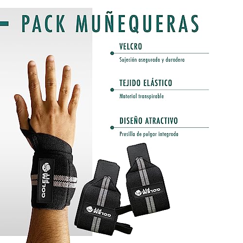 Cinturon Lumbar Gimnasio Que Incluye Straps Y Muñequeras Gym - Cinturon gym, Levantamiento De Pesas, Accesorios Para Gym, Cinturon Powerlifting, Crossfit, Fitness Para Hombre Y Mujer (M)