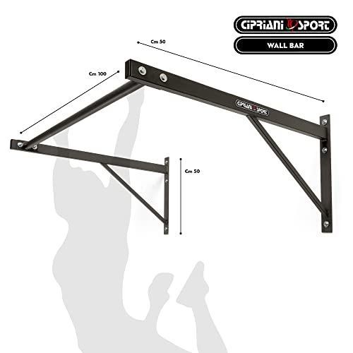 Cipriani Sport Barra de tracción de Pared Profesional Calisthenics Home Workout para Gimnasio Muscle up Pull Up 100 x 50 cm Kit de fijación Incluido…