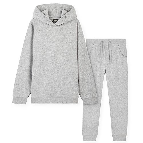 CityComfort Chandal Niña, Conjunto de 2 Piezas Sudadera con Capucha y Pantalon Chandal, Ropa Niño 100% Algodon, Regalos Para Niños Edad 3-14 Años (Gris Claro, 5-6 años)