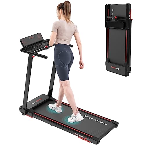 CITYSPORTS Cinta de Correr Plegable,Cinta de Andar eléctrica,con Pantalla LED,App y Soporte para Tableta 360°,Walking Pad Compacta para casa y Oficina