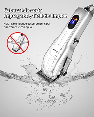 CkeyiN Cortapelos Profesional para Hombres,Recargable USB Maquina Cortar Pelo,Cortapelos Inalámbrico Batería 1200mAh Cortador Barba de Pelo Peluqueros Kit,Recortador Pelo Barba Kit Familia Peluqueros