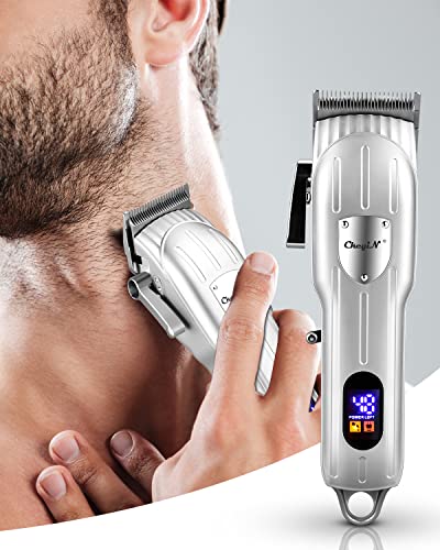 CkeyiN Cortapelos Profesional para Hombres,Recargable USB Maquina Cortar Pelo,Cortapelos Inalámbrico Batería 1200mAh Cortador Barba de Pelo Peluqueros Kit,Recortador Pelo Barba Kit Familia Peluqueros