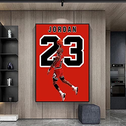 Clajdhgabd Cuadro en lienzo CocinaDormitorio Arte de pared Lienzo Póster Jugador de baloncesto 23.Fan Póster Imprimir Niño Habitación (50x70cm-Sin marco)