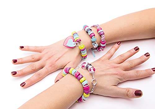 Clementoni - Crazy Chic Brazaletes Multicolor - abalorios y set para hacer pulseras infantiles a partir de 7 años (15180)