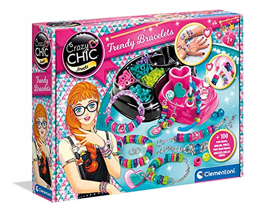 Clementoni - Crazy Chic Brazaletes Multicolor - abalorios y set para hacer pulseras infantiles a partir de 7 años (15180)