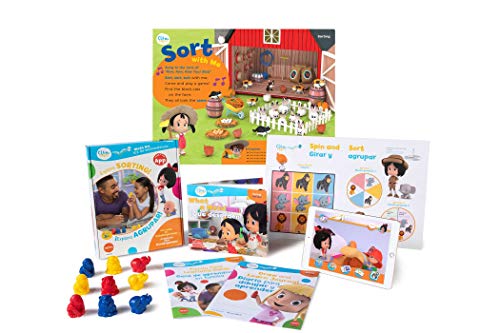 Cleo & Cuquin Family Fun! Sorting Math Kit and App: Spanish/English, Bilingual Education, Preschool Ages 3-5, Kindergarten Readiness, Learn Sorting ... Activities, Games, Drawing, Video and AR