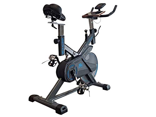 Clover Fitness - Bicicleta estática Bestia Sports R, Indoor-bike, Semi Profesional, Rueda de inercia 21kg piñon fijo,Transmisión por Correa, sillín Ajustable y Pantalla LCD