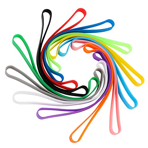 cobee Bandas de goma coloridas, 12 bandas de silicona grandes para libros, portapapeles, portátiles, cajas de cables grandes