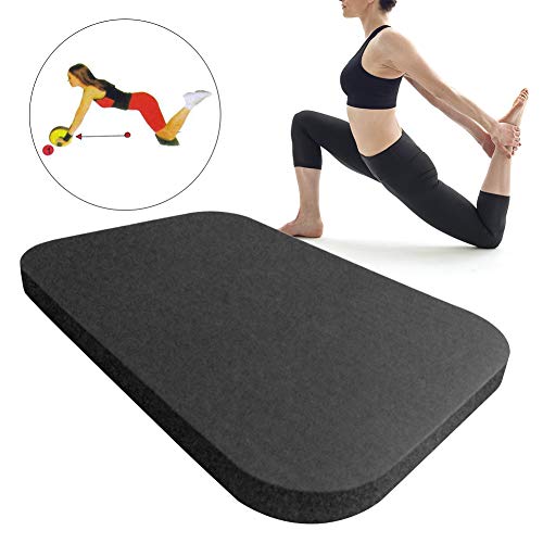 Cojín de rodilla para yoga y fitness, cojín rectangular para pilates y ejercicio en el suelo, cojín grueso perfecto para ejercicios de fitness, gimnasio, esterilla pequeña de yoga (negro)