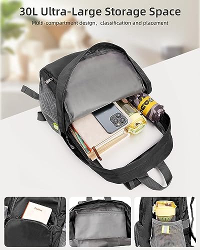 Colaer 30L Mochila Portatil, Mochilas Backpack Plegable Ligera Hombre Deportivas Ligero Mochila Deporte Impermeable para el Laptop Viaje al Aire Libre Trabajo Diario Unisex