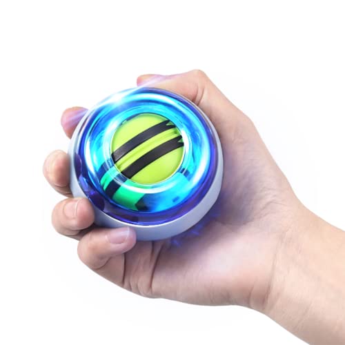 COLFULINE Classic Bola Giroscópica de Ejercicio, Energy Ball Autostart, un Rotations Ball LED Light Basic Gyroscópico para Entrenar la Mano y Brazos