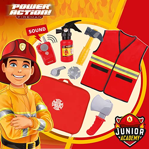 COLORBABY 49958 - Kit bombero para niño con maletín, chaleco y accesorios / Maletín de bomberos para niños, juguetes para niños / Accesorios de bomberos, juguetes