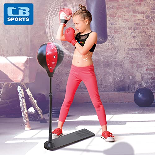 COLORBABY 49994 - CB Sports Kit boxeo niño con punching ball y guantes, Medidas 18x52.5x105, Mini saco de boxeo para niños, mini guantes de boxeo, regalos para niños, juguetes para niños