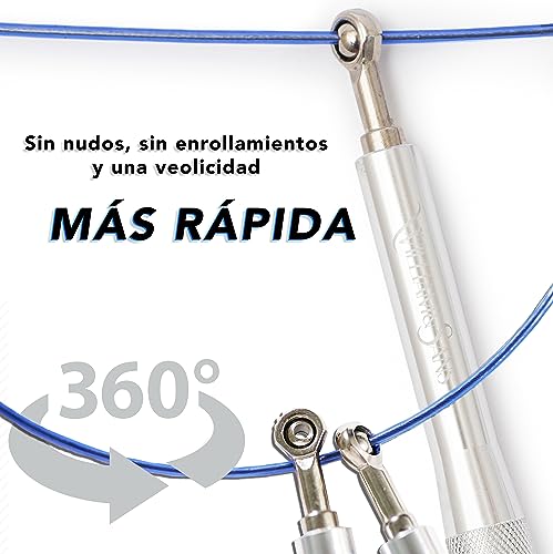 Comba Crossfit, Cuerda Saltar, Rodamientos Dobles para Mayor Velocidad, Ideal para Saltar, Fitness, Boxeo Y Gym, Resistente y Adaptable para Hombres, Mujeres y Niños, Material de Aluminio y PVC