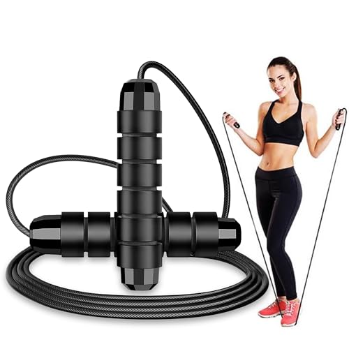 Comba Crossfit de Longitud Ajustable – Cuerda Saltar con Mango Ergonómico y Antideslizante – Ejercita Tu Cuerpo con Comba de Saltar – Comba Resistente y Ligera para hacer ejercicio en casa, PVC