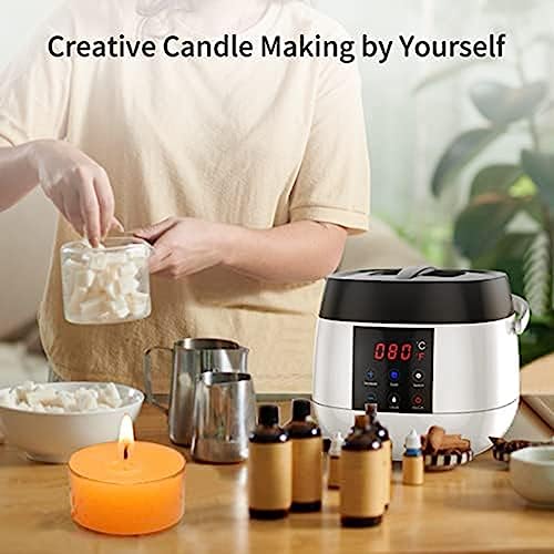 Comphic Maceta de para Hacer Velas, Fundidor de para Hacer Velas, Pantalla LED de Temperatura para Adultos Principiantes, Enchufe Europeo de de Soja