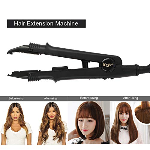 Conector de cabello para extensión, herramienta profesional de extensión de cabello con ajuste de temperatura ajustable, Plancha De Cabello De con Generador ConexióN