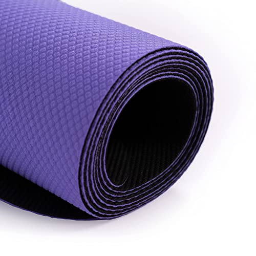 COOLDOT Esterilla Yoga Antideslizante 100% Caucho Ecológico Natural – Mat para Yoga Premium Colchoneta ligera Pilates Sistema Alineamiento Líneas Corporales + Correa Transporte (Púrpura, 1.5 mm)