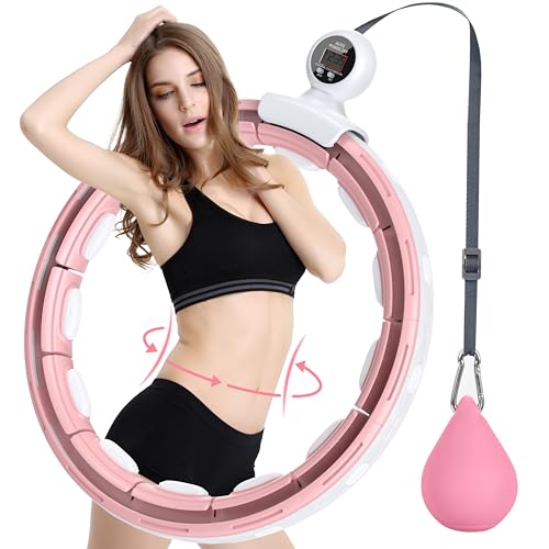 Coollia Hula Hoop Fitness Adultos y Niños,no se Cae y Ajustable, para pérdida de Peso y Fitness, Smart Hula Hoop Masaje de 360° con 16 segmentos para Bajar de Peso, Apto para Principiantes