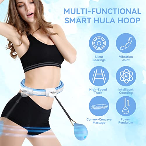 Coollia Hula Hoop Fitness Adultos y Niños,no se Cae y Ajustable, para pérdida de Peso y Fitness, Smart Hula Hoop Masaje de 360° con 16 segmentos para Bajar de Peso, Apto para Principiantes