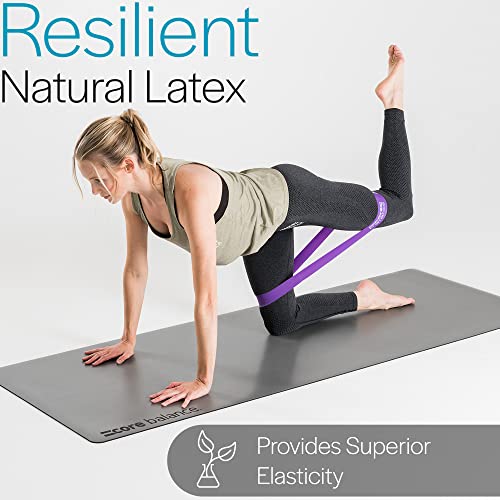 Core Balance Set de 5 minicintas Elásticas para Fitness, Yoga, Pilates, Fisioterapia - Diferentes Niveles de Resistencia para Refuerzo Muscular - Látex Natural, Ejercicios Glúteos, Piernas y Brazos