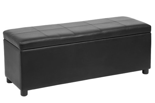 Corium Banco otomano (119 x 38 x 45 cm)(Negro) arcón - Taburete para almacenaje - tapizado - Banco Dormitorio