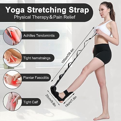 Correa de estiramiento Yoga+banda elástica Fitness,Foot Stretcher Fitness Strap extensible de entrenamiento elástico banda para ballet danza, fisioterapia, flexibilidad de las piernas