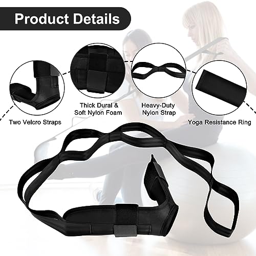 Correa de estiramiento Yoga+banda elástica Fitness,Foot Stretcher Fitness Strap extensible de entrenamiento elástico banda para ballet danza, fisioterapia, flexibilidad de las piernas