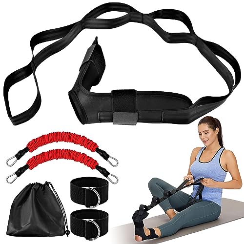 Correa de estiramiento Yoga+banda elástica Fitness,Foot Stretcher Fitness Strap extensible de entrenamiento elástico banda para ballet danza, fisioterapia, flexibilidad de las piernas