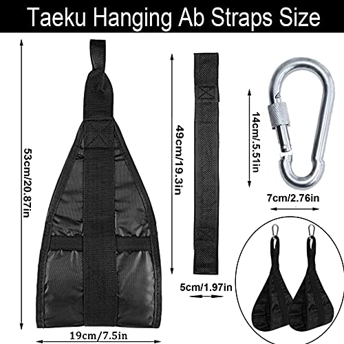 Correas Abdominales Ab Straps para Entrenamiento Abdominal 1 par Correas Permanentes para Abdominales Fitness Barra de Tracción Entrenadores de Abdominales hasta 200 kg con Correas Colchadas (Negro)