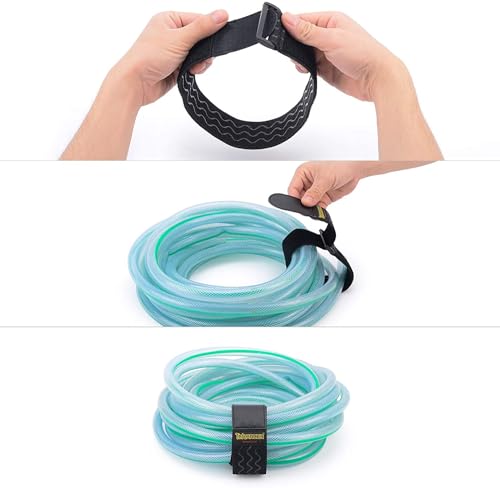 Correas Elásticas de 46 cm x 5 cm (pack de 4) con Silicona Antideslizante, Cinchas Multiusos con Hebilla y Lazo para Bicicletas, Coches, Embarcaciones, Herramientas de Jardín, Alargaderas, Mangueras