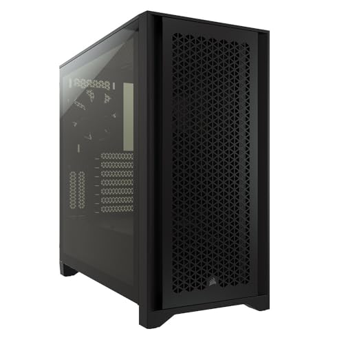 Corsair 4000D Airflow Chasis ATX Semitorre , Panel Frontal con Un Caudal de Aire Elevado, Panel Lateral de Cristal Templado, Dos Ventiladores de 120 mm Incluidos, Color Negro