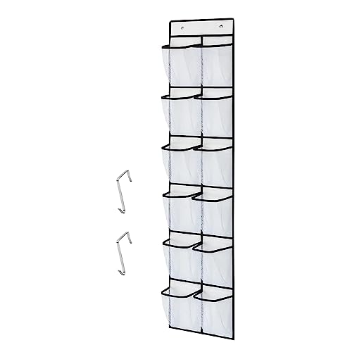 CORTNEY Estanteria Puerta Colgante Plegable, Organizador de Zapatos para Colgante con 12 Bolsillos para Calzado, Ropa, Cinturones y Accesorios