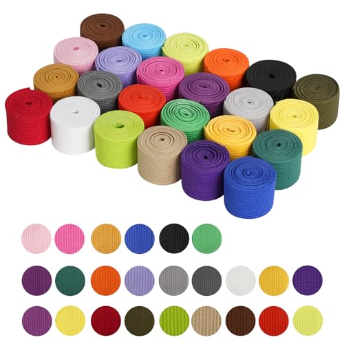 Coser la Banda Elástica, 24Pcs 25mm*1M Banda Elástica Cinta Elástica de Costura, Cinta Elástica Ancha para Coser, Cintas Elásticas para Costura para DIY, Ropa, Costura y Manualidad