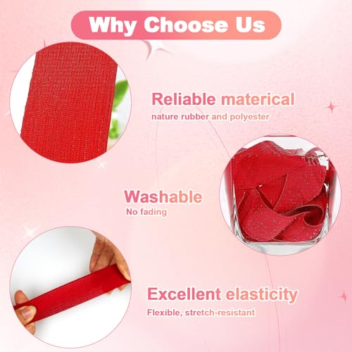 Coser la Banda Elástica, 24Pcs 25mm*1M Banda Elástica Cinta Elástica de Costura, Cinta Elástica Ancha para Coser, Cintas Elásticas para Costura para DIY, Ropa, Costura y Manualidad