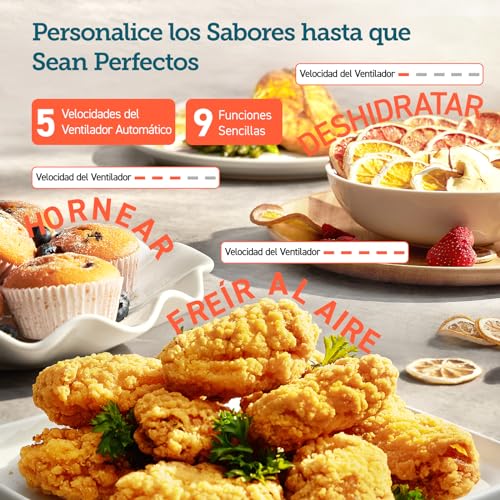 COSORI Freidora de Aire Turbo Blaze™ 6L, Air Fryer 46% Más Rápida con Motor DC, Freidora sin Aceite 9 en 1, con 96 Recetas de Chef, Apta para Lavavajillas, Freír, Hornear, Asar, Deshidratar, 1725W